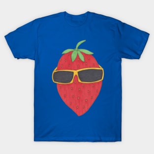 Cartoon strawberry with sunglasses T-Shirt